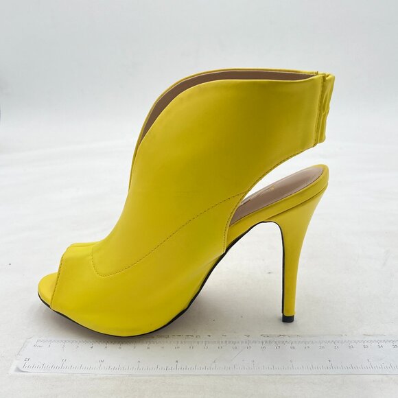 YDN Yellow Chic Slingback Peep Toe High Heel Sandals Ankle Boots Cutout Shoe - Picture 2 of 8
